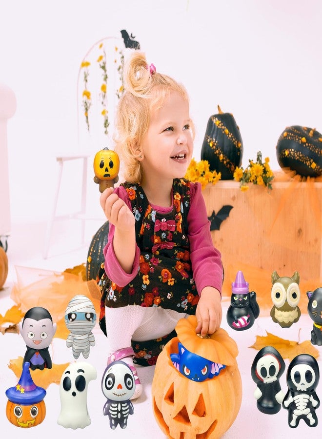 funnysquee مجموعة ألعاب ضغط هالوين من funnysquee، 12 قطعة، تتضمن كرات ضغط، ودمى كرتونية على شكل مومياء، يقطين، خفاش، وشبح، لتخفيف التوتر، هدية مثالية للأطفال والكبار (هالوين). - Image 3